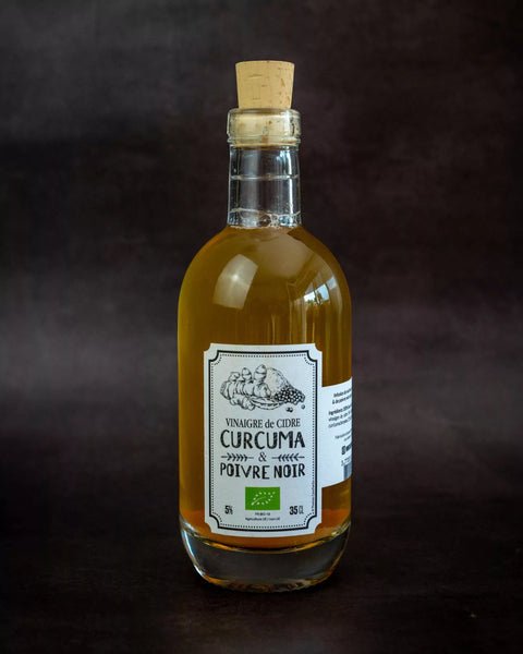 Vinaigre de cidre aromatisé Curcuma & poivre noir